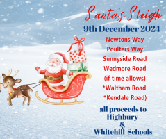 Santa's Sleigh - collecting for Highbury & Whitehill Schools